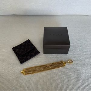 RARE 🔥 Vintage Y2K Gucci Gold Toned Metal Bracelet
